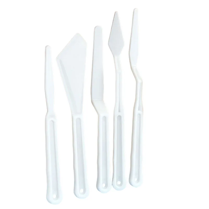 Plastic Scraper Tool Kit 5PCS for Oil for acrylic Gouache Painters Requiring Consistent Performance in Studio or Classroom