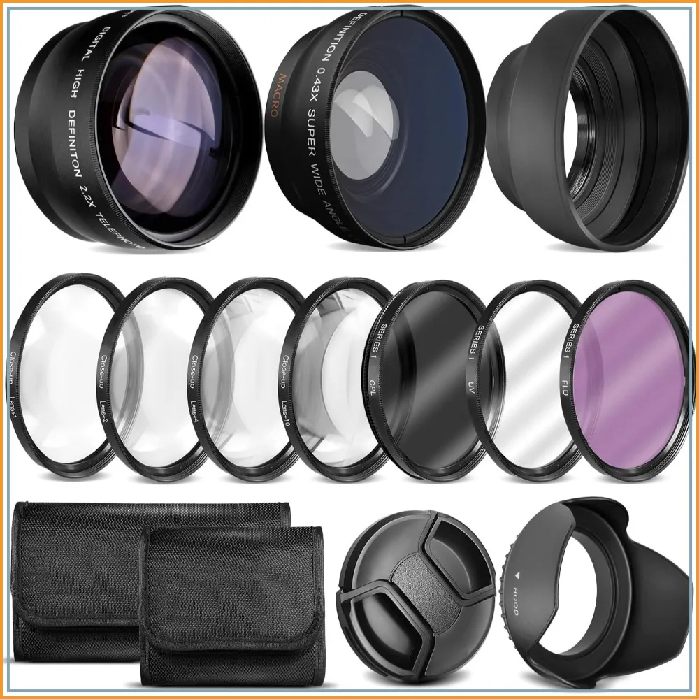 

Ultra Deluxe Lens Kit for Canon Rebel T3/T5/T5i/T6/T6i/T7/T7i, EOS 80D/77D with 18-55mm IS II Lens - 7pc 58mm Filter Set + Wide Angle & Telephoto