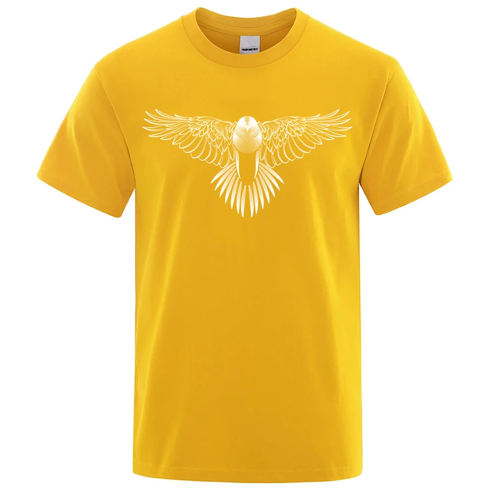 Summer 100% Cotton Men T-shirts Bird Dot Shaped Graphic Tees Daily Sportswear Oversized O Neck Top Men Clothing New 2024