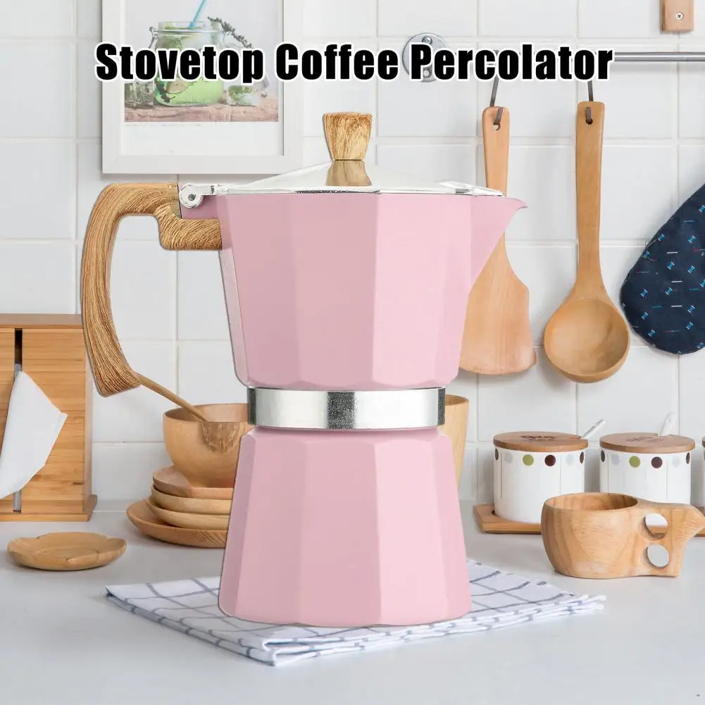 Stovetop Coffee Percolator Italian Design Moka Pot Espresso Maker for Rich Flavor Leak-proof Stovetop Coffee Percolator Durable