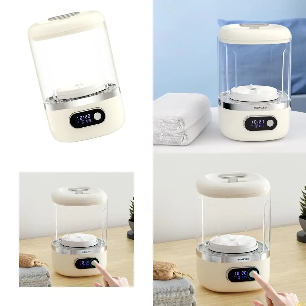 

A0NC Impermeable Miniature Washing Machine Double Manner Action 3000mAh Rechargeable Battery Dense For Home Camping Use