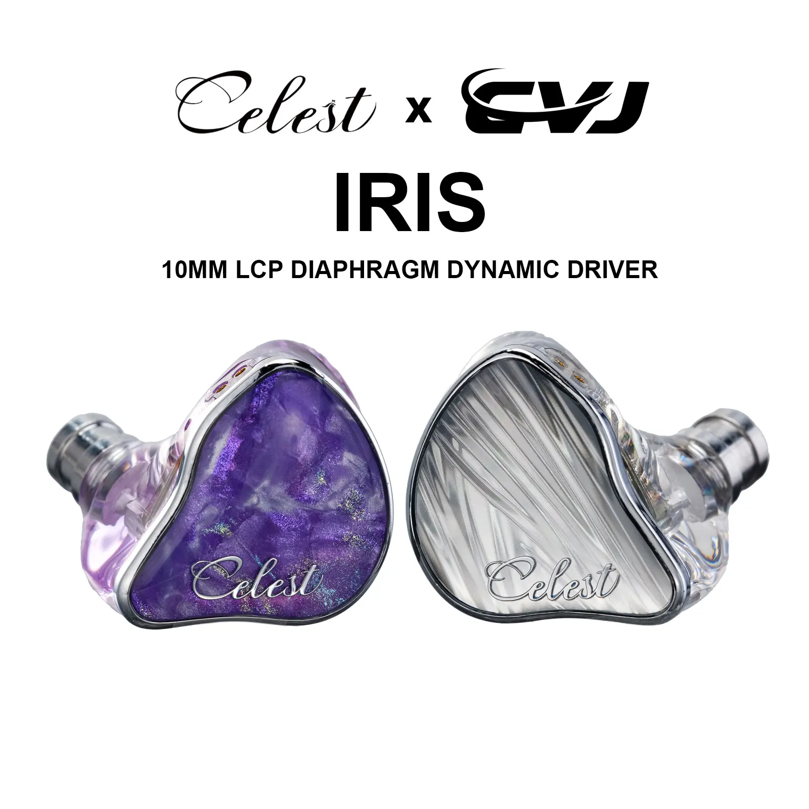 Kinera Celest x CVJ IRIS 10mm LCP Diaphragm Dynamic Driver Hifi In-Ear Earphones IEMs with 2in1 Plug Cable