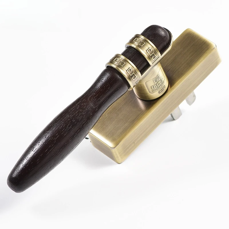 Redwood Handle Chinese Style Aluminum Alloy Window Handle Swing Open Office Building Doors and Windows Solid Wood Handle