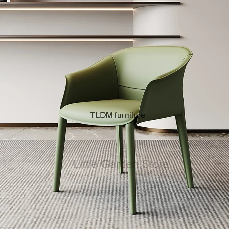 Sillas de comedor de cuero para oficina, sillón de lectura de maquillaje, con acento, salón, Hotel, muebles, WJ35XP