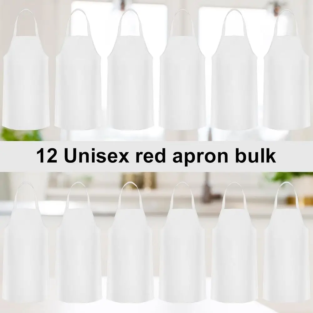 Unisex Adult Bulk Plain Chef Aprons, 32 x 28, Kitchen Bib Aprons for Men & Women