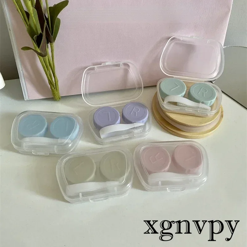 Xgnvpy-Lentes de contato transparentes para mulheres, pinças, lentes portáteis, rosa, suporte elegante, óculos Acessórios Kit