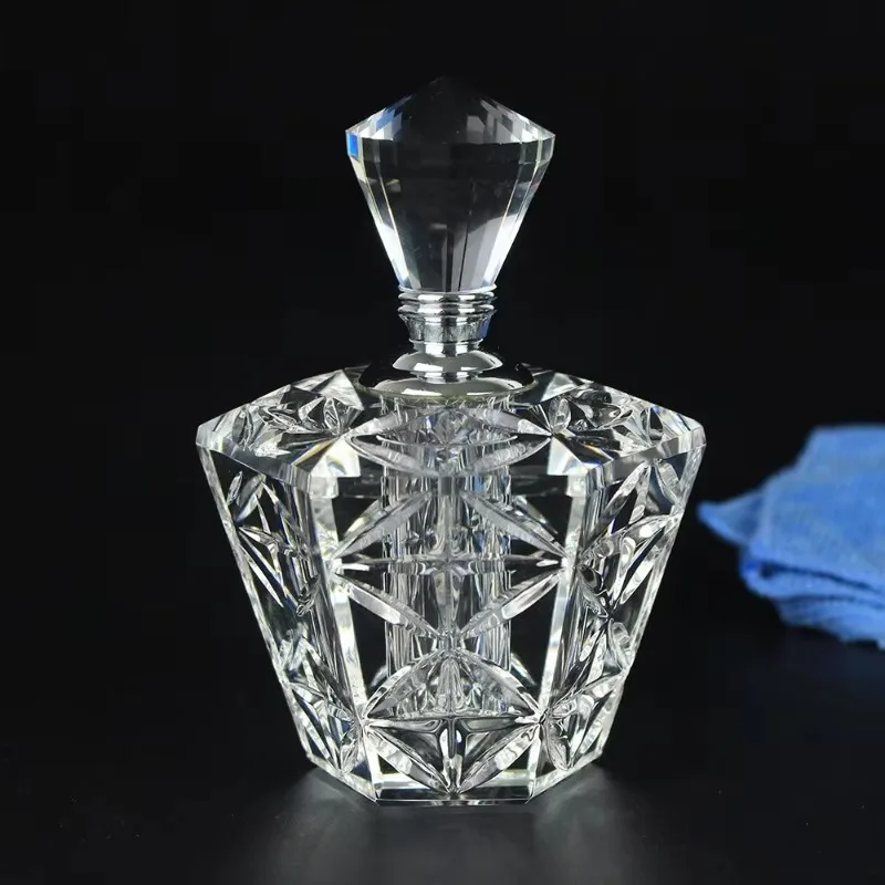 Patrón hueco de lujo 12ML botella  aceite de Perfume  cristal transparente contenedor vacío artesanías recuerdos  boda reg