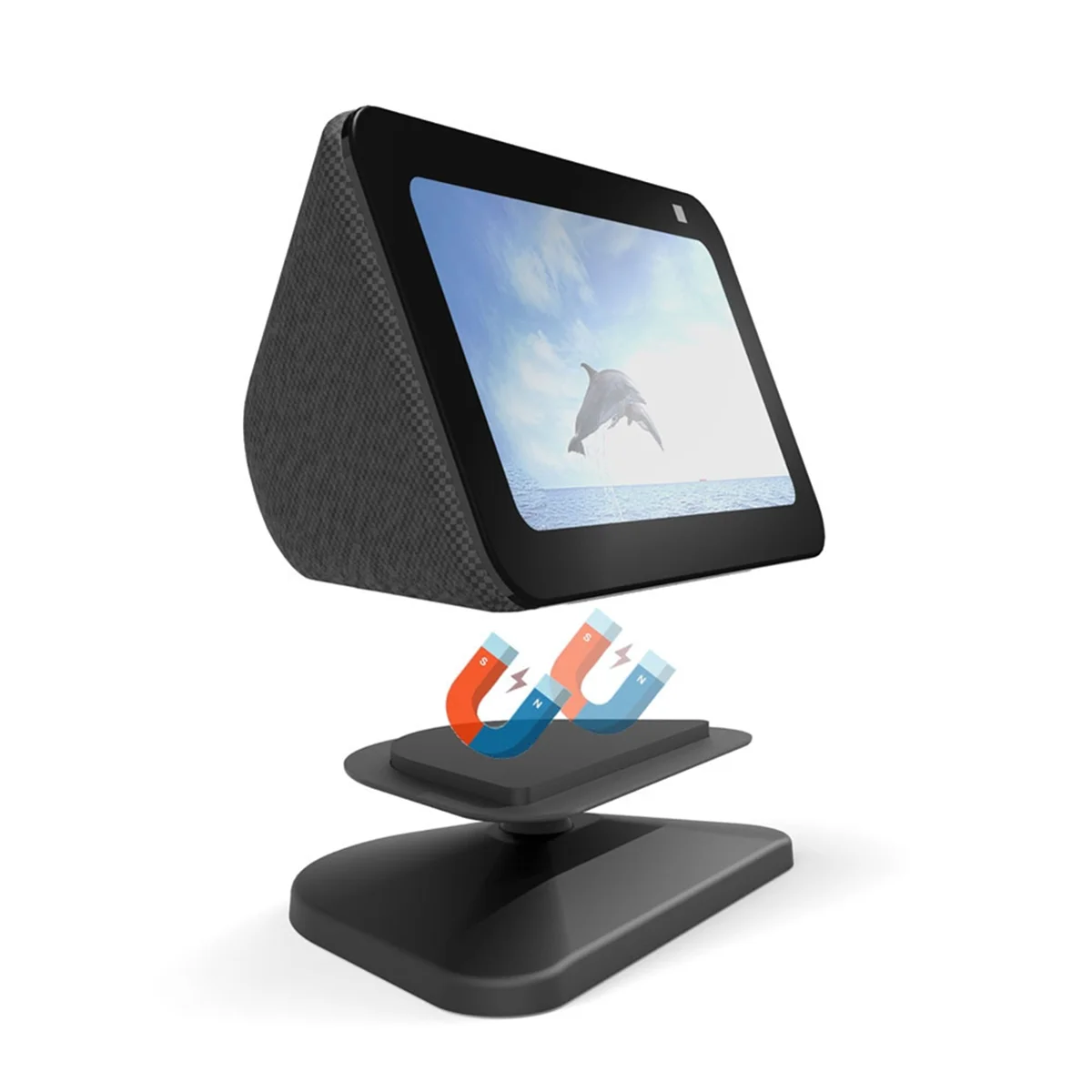 Adjustable Stand for Echo Show 5 (3Rd Gen), Smart Display Magnetic Stand Mount, with 360 Degree Anti-Slip Base - Black