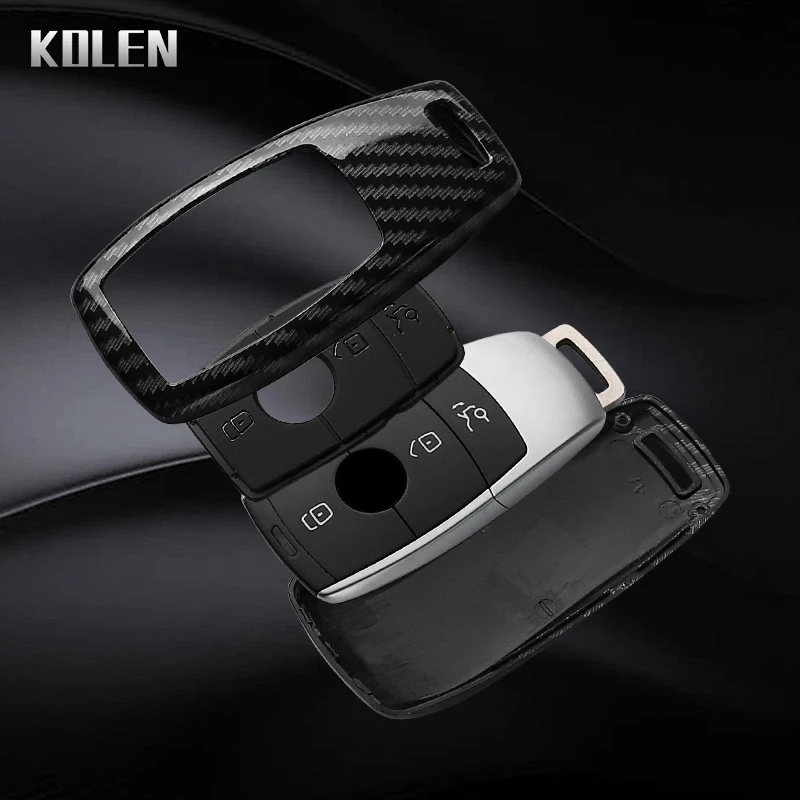 ABS ألياف الكربون نمط مفتاح السيارة غطاء فوب لمرسيدس بنز A C E S G الفئة GLC CLE CLA GLB GLS W177 W205 W213 W222 X167 AMG