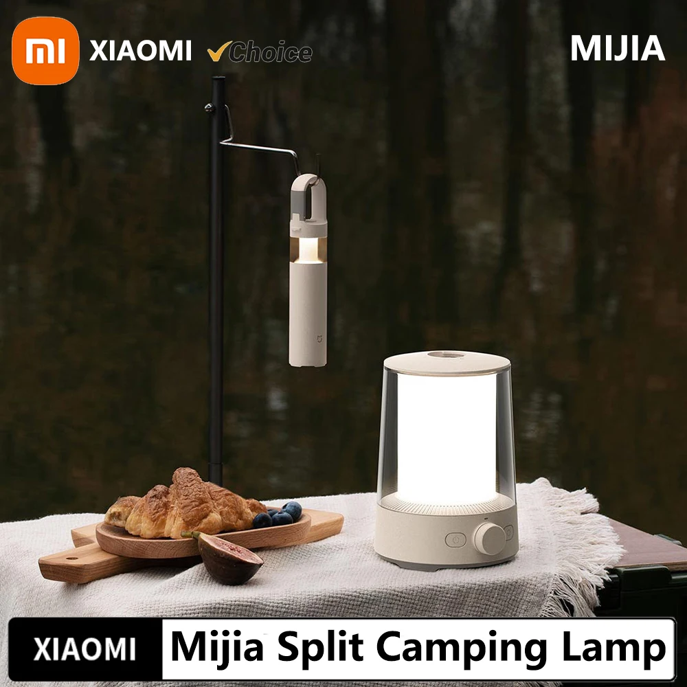 

Xiaomi Mijia Split Camping Lamp Ambient Light Stepless Dimming Flashlight IP54 Dustproof Waterproof Rechargeable Smart Control