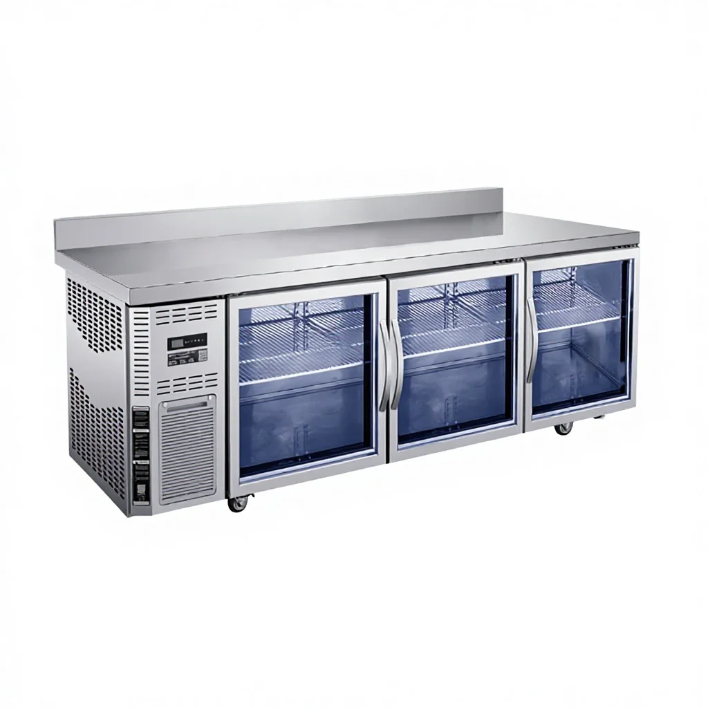 For Commercial Worktable 400L Worktable Freezer Worktable Refrigerator with Back Operation Table Freezer m