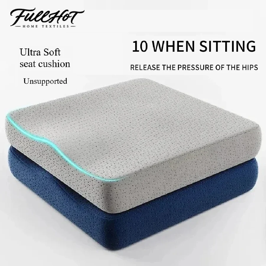 FULLHOT Ergonomic Memory Cotton Office Hemorrhoid Chair Cushion Sitting Artifact Butt Pad Long Sitting Comfort Support Relief