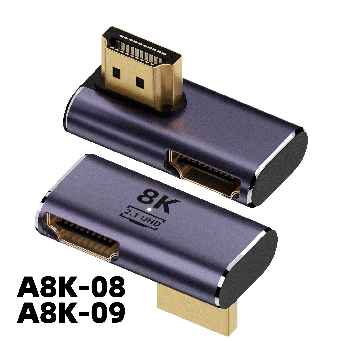 Kompatybilny z HDMI Adapter Splitter męski na żeński 90 270 stopni prawy lewy konwerter 8K @ 60Hz przedłużacz do ekran do laptopa PS4 HDTV