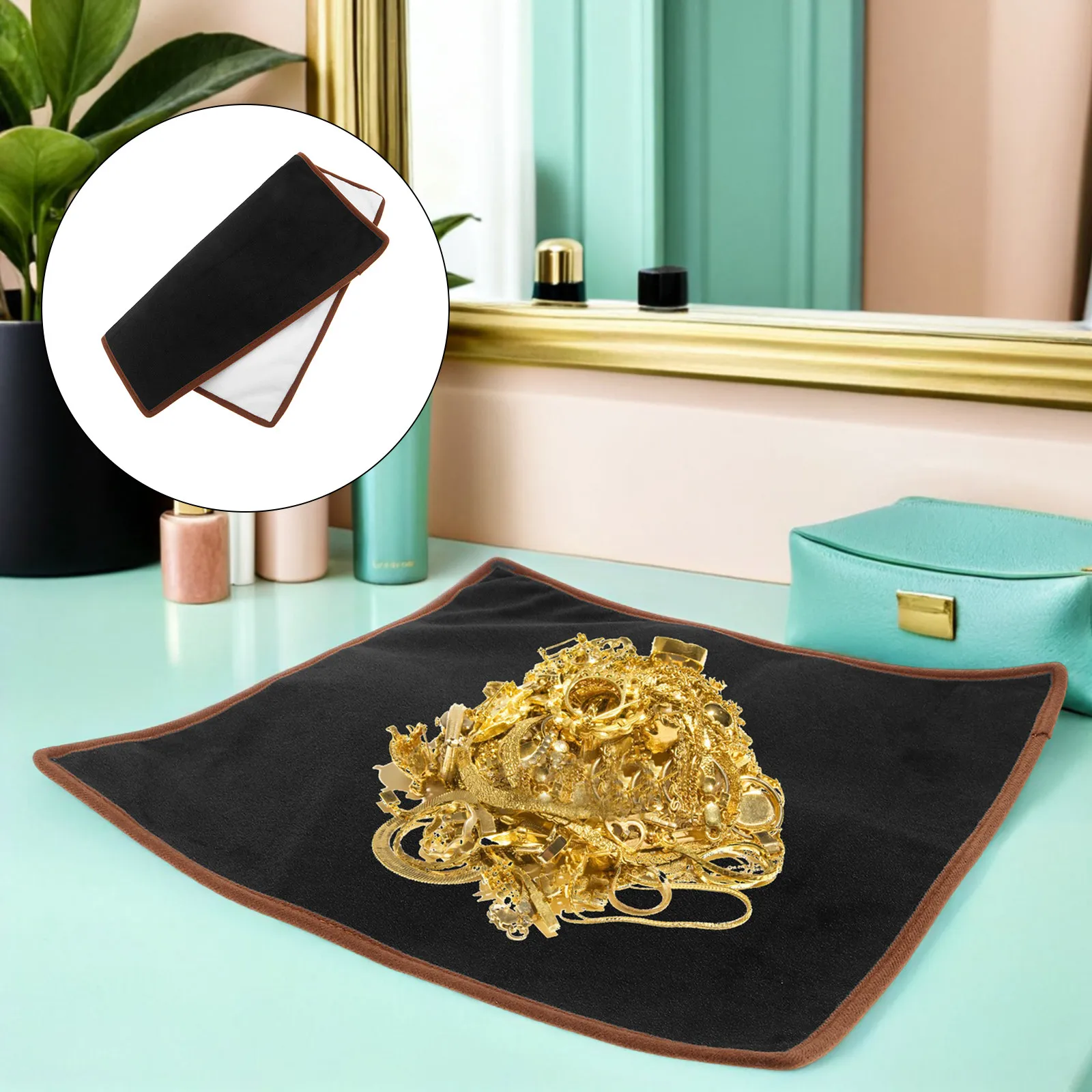 16x16 Jewelry Doubleside Display Pad Insert Black White for Photography Retail Showcase Organizer Jewelry Tray Mat