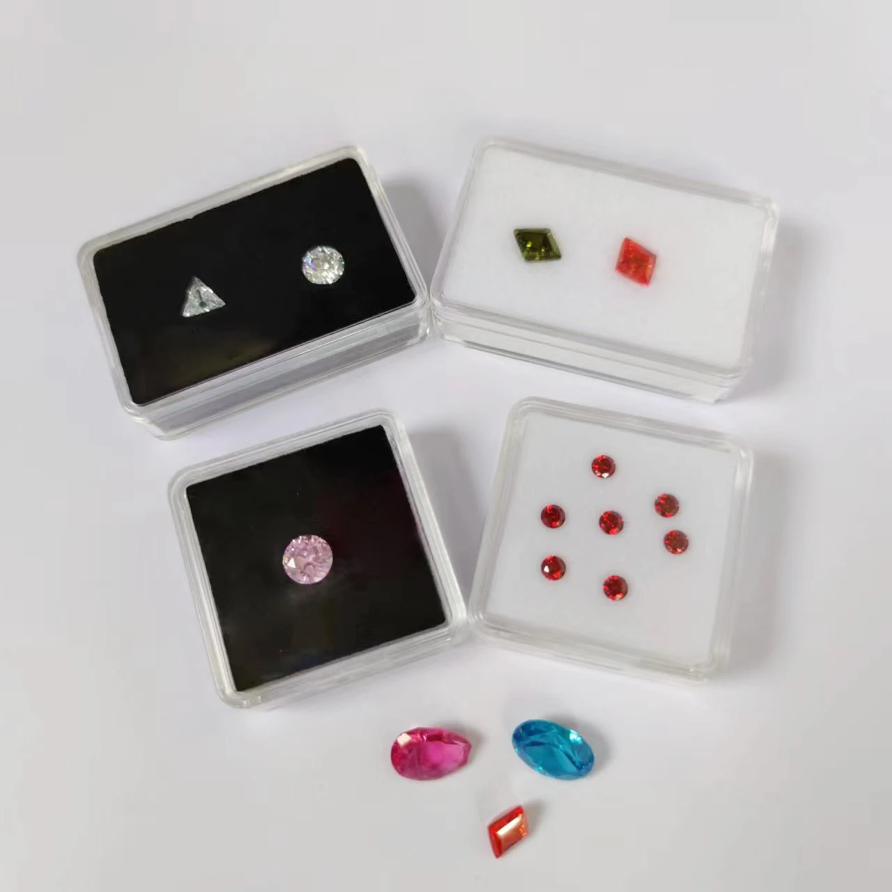 50Pcs Loose Diamond Storage Box Clear Gemstone Organizer Case Charm Holder Bead Container Piercing Jewelry Gem Stone Display Box