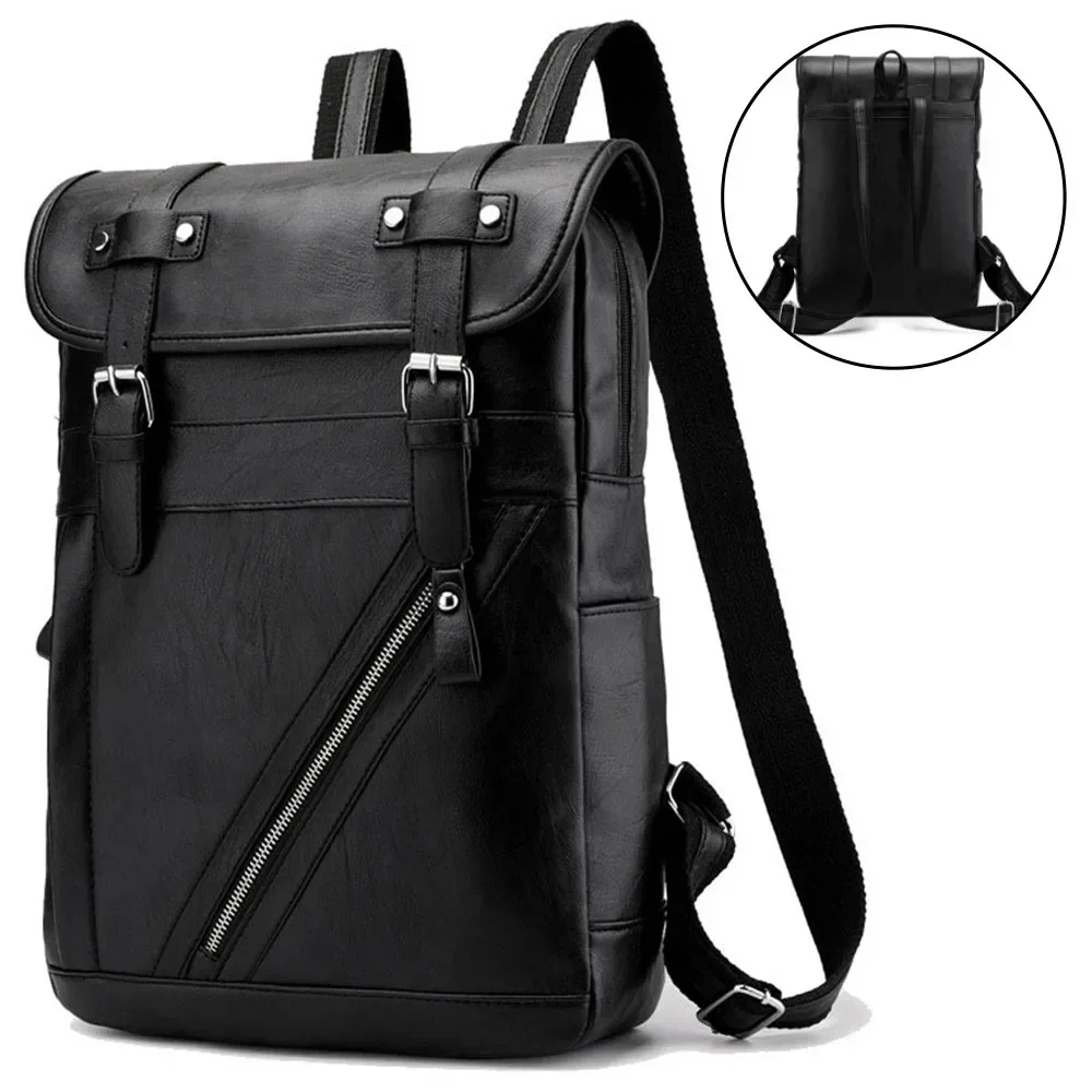 Men Backpack Leather Retro Korea Version College Style 2024 Large Waterproof Bag Popular Simple Laptop Backpacks Women XA131ZC