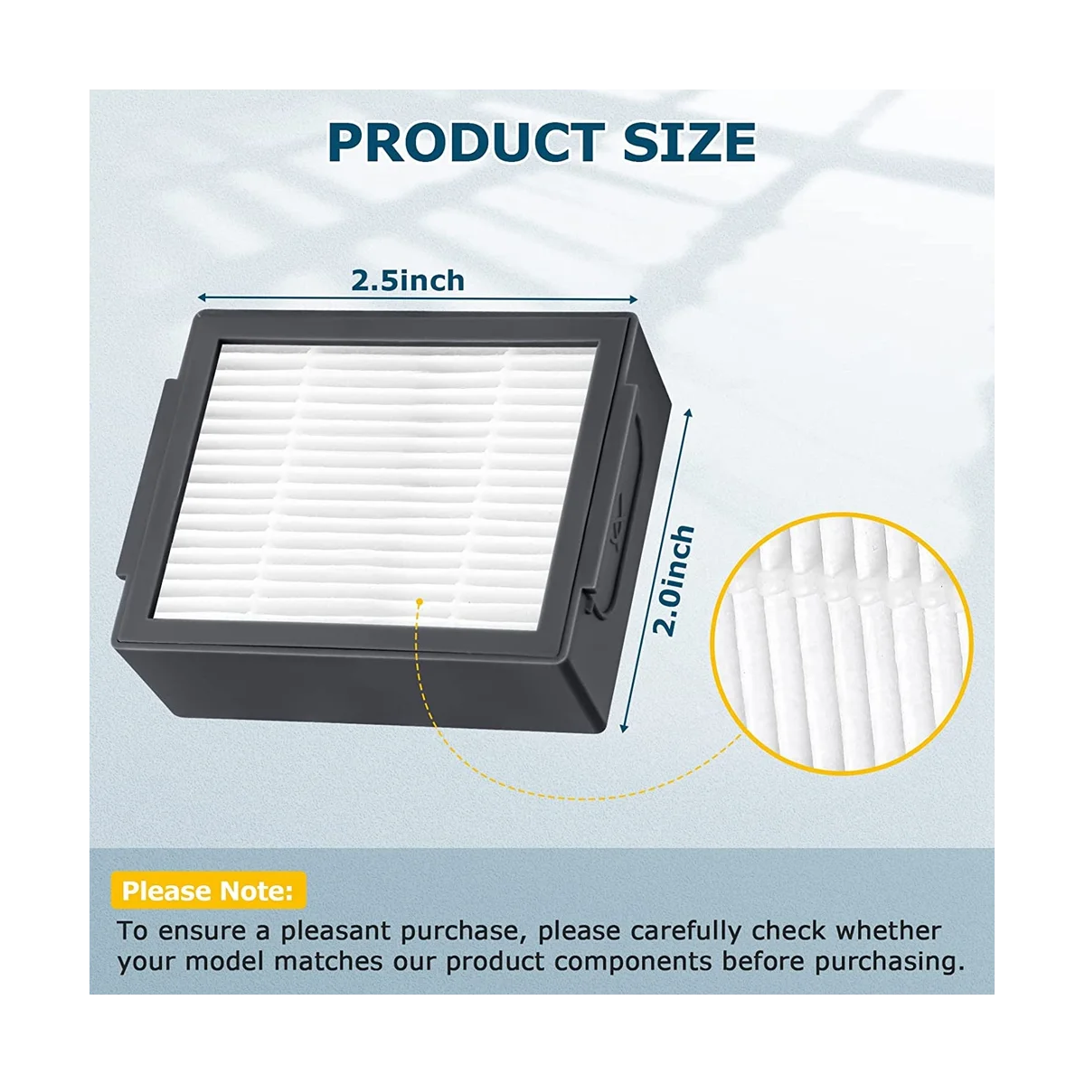 9Pcs Replacement HEPA Filter for iRobot Roomba Series: E5 E6 E7 I1 I3 I4 I5 I6 I7 I8 J7 Vacuum Cleaners(NOT for J7+)