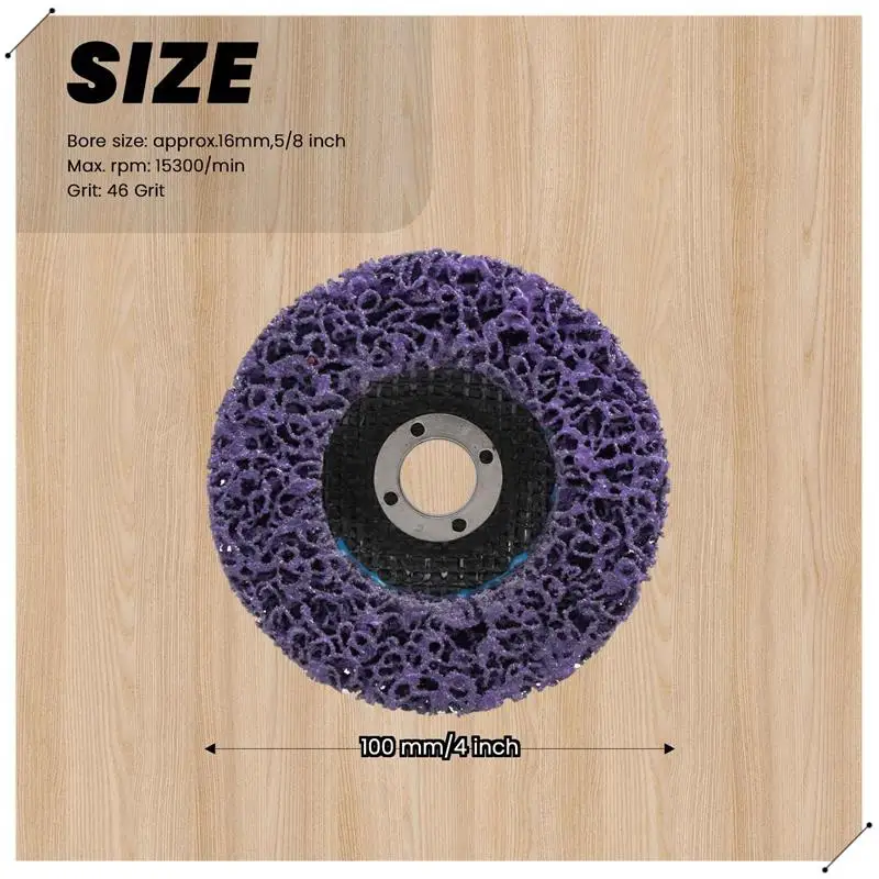 5Pcs Durable Poly Strip Disc Wheel 100X16mm Wood Metal Paint Rust Removal Clean Abrasive Tools For Angle Grinder