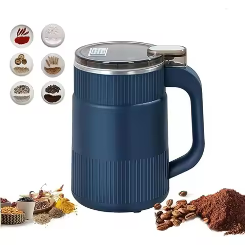 Electric Coffee Grinder Stainless Steel Multifunction Mill Household Spice Powder Grinding Maker Small Wall Breaker Easy Clean