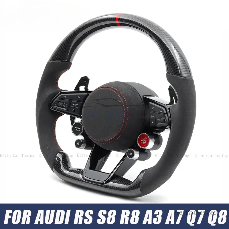 

Спортивный руль для автомобиля с двумя кнопками запуска, подходит для AUDI A3 A4 A5 A6 A7 Q2 Q7 B8 S5 RS Q8 R8 RS3 RS6 RS7 TT TTS MK3 S3 S8