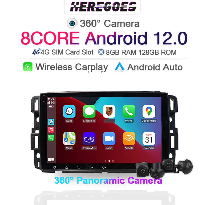 

Автомагнитола Carplay, 2 Din, Android 12, для Chevrolet Silverado Impala GMC, Yukon бонуса, Sierra, GPS-навигация, стерео аудио 8 + 128G DSP