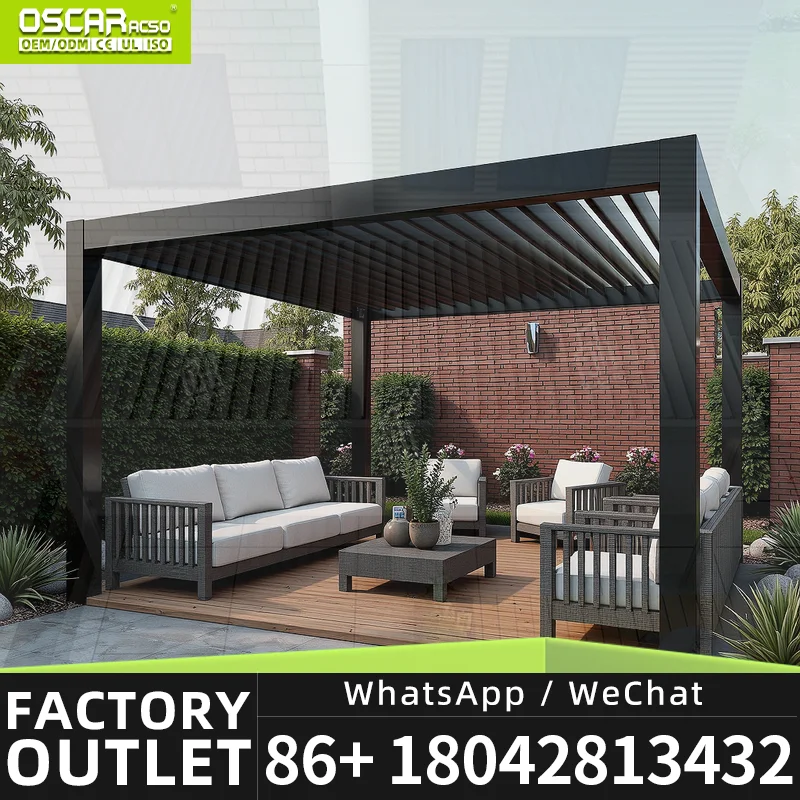 Waterproof Durable Outdoor Pergola for Courtyard Made of Aluminum Ideal for US Backyards and European Gardens pergola