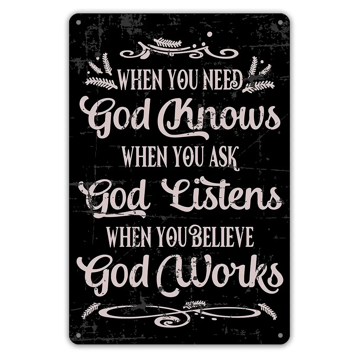 God Metal Tin Sign Wall Decor Retro Inspirational Signs with Sayings for Home Office Gifts