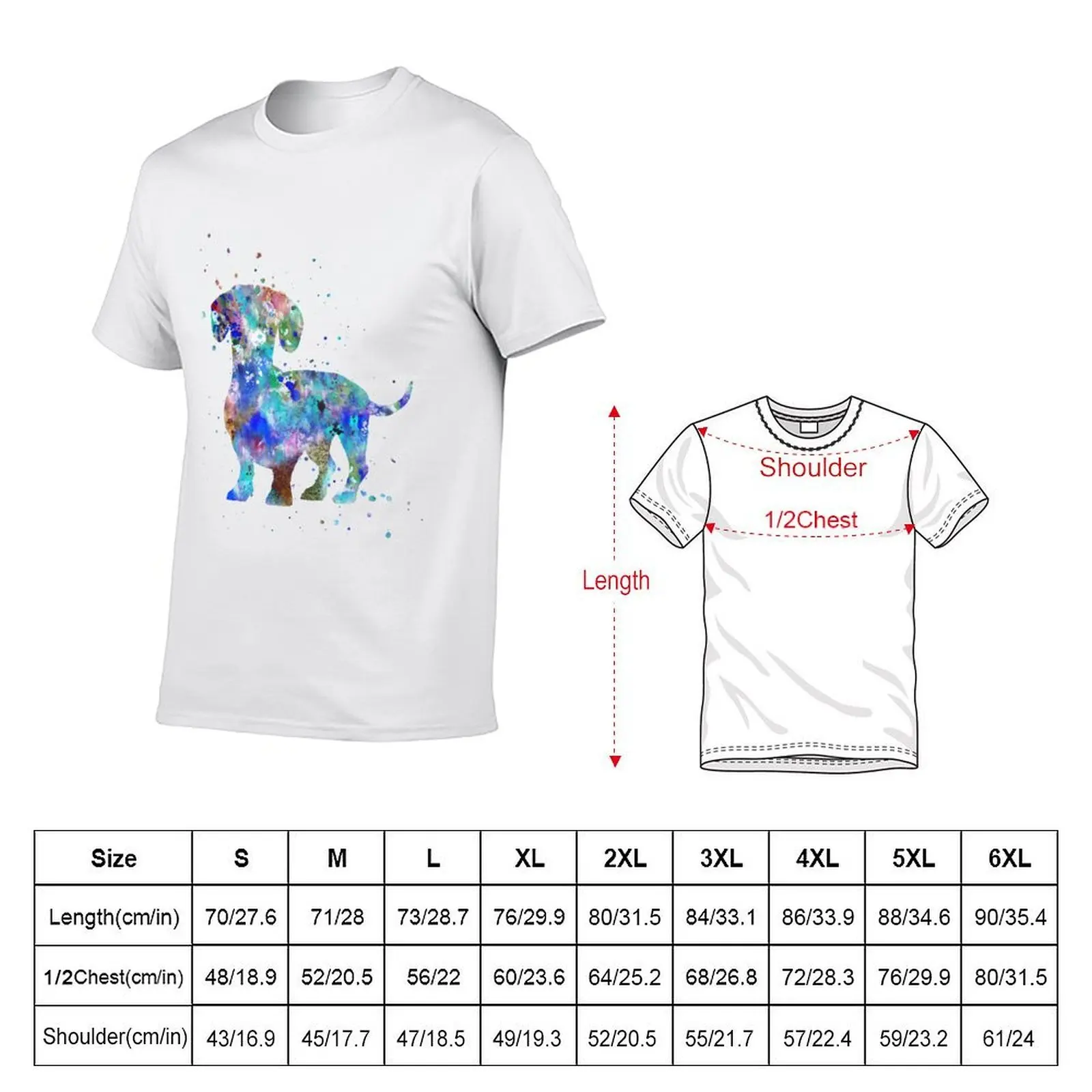 Dachshund, Dachshund dog watercolor print, Dachshund art T-Shirt t shirts for man graphic tees cotton t shirt pack T-Shirt