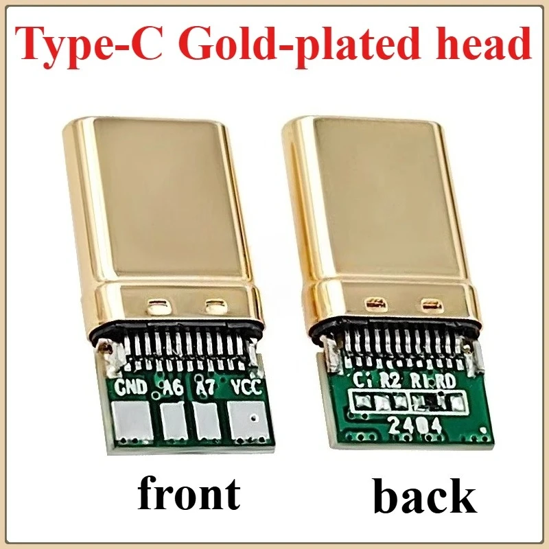 5pcs/Lot 4Pin USB Type-C Gold-plated Male Plug USBC DIY Self-repair Welding Charging Data Line Parts Type C Connector for Phone