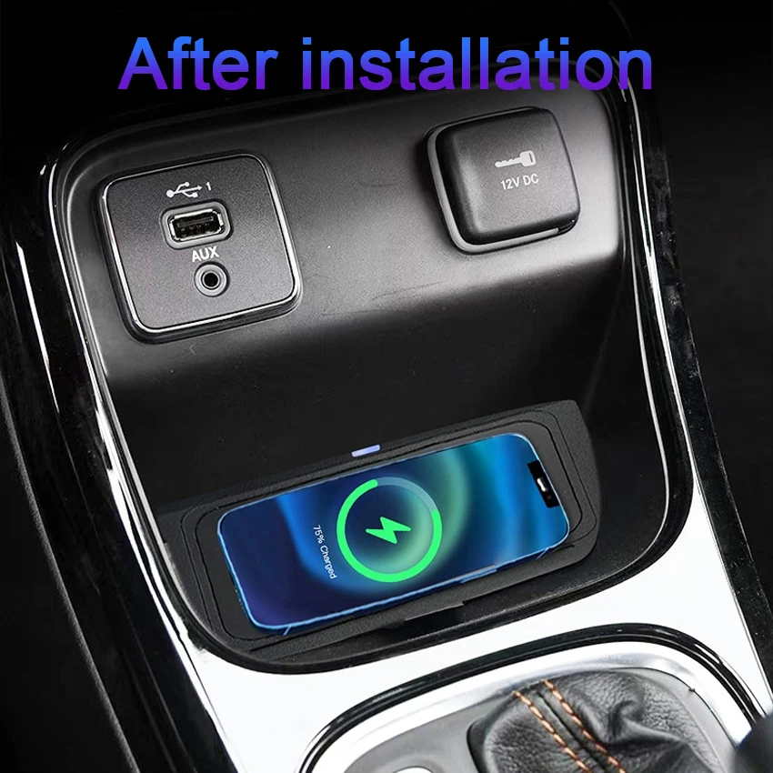 15W Car Wireless Charger for  Accessories Interior Special Mobile Phone Fast Charging Plate Panel For Jeep Compass 2016-2019