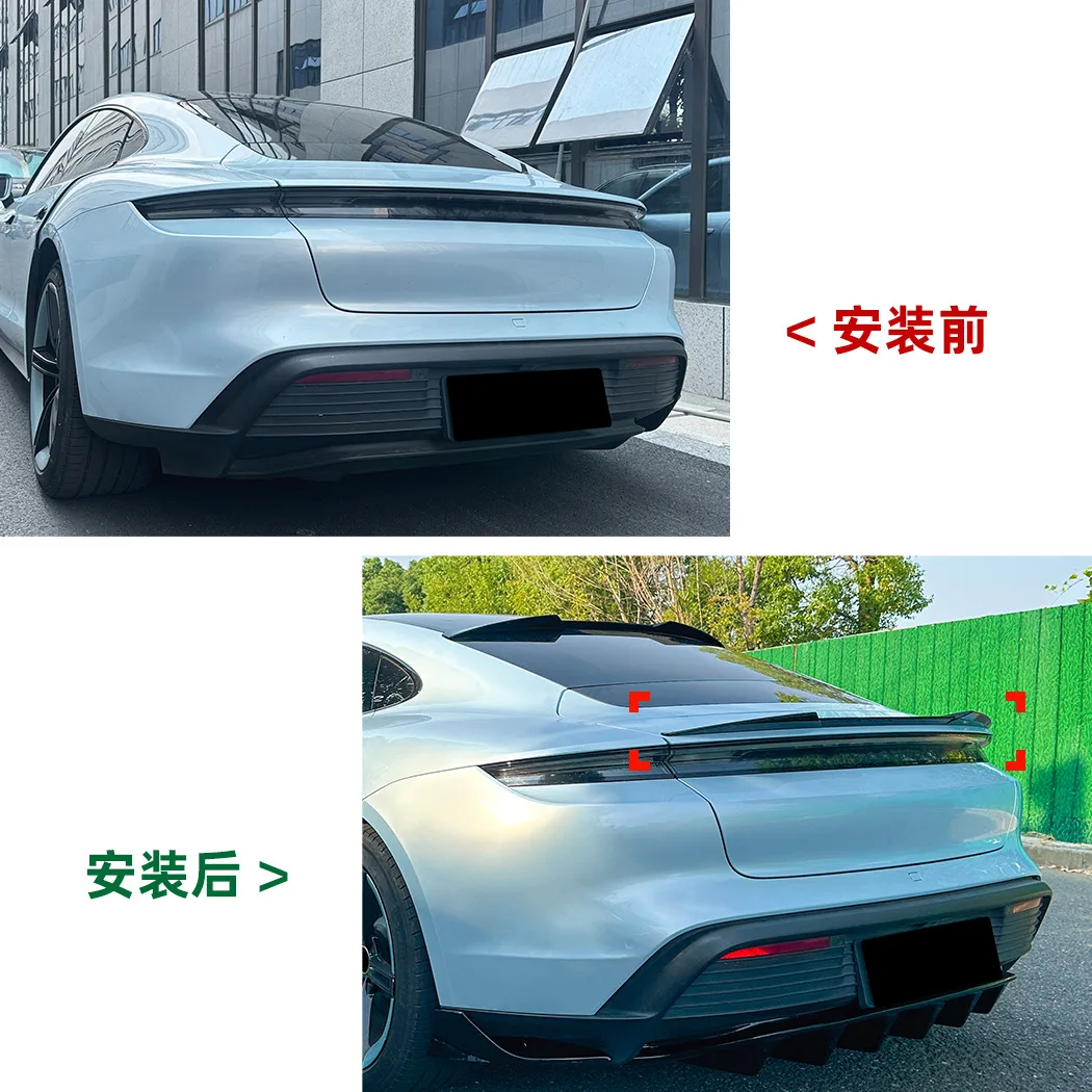 

For Porsche Taycan 2019+ Trunk Spoiler Black Car Rear Wing Body Kit Accessories Styling
