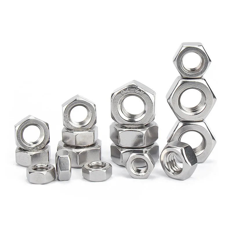 20-50Pcs DIN934 M2 M2.5 M3 M4 M5 M6 M8 304 Stainless Steel Metric Thread Hex Nut Hexagon Nuts  JIANKUI