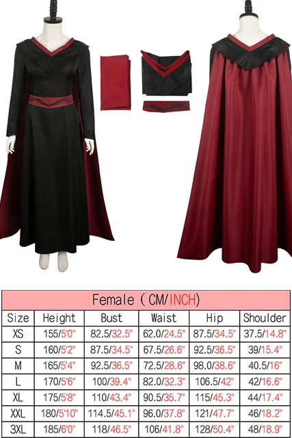 Rhaenyra Women COS Daemon Cosplay Costume Fantasy Robe Adult Targaryen Coat Dress Outfits Halloween Carnival Party Party Suit