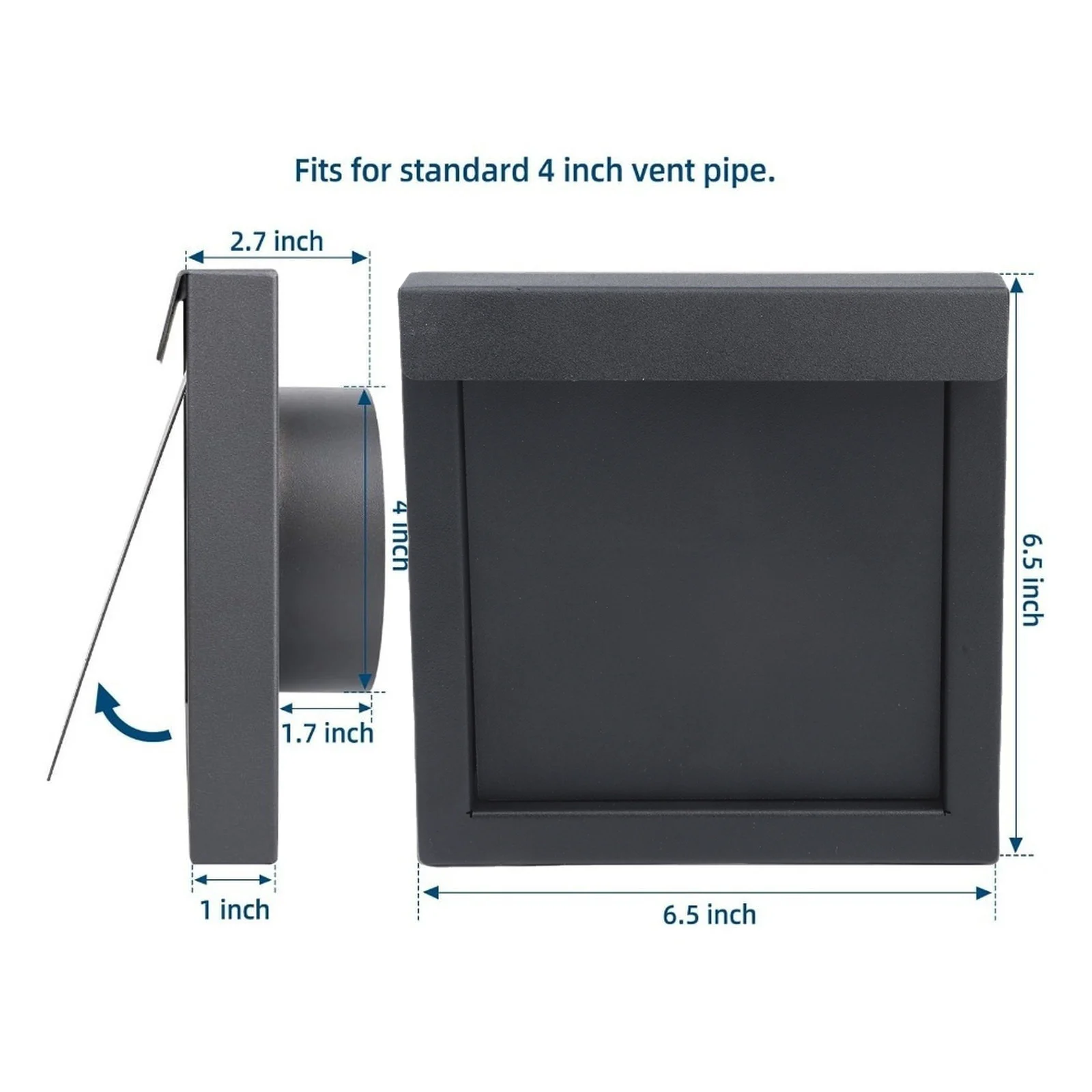 Animal-Proof Design Dryer Vent Cover Galvanized Steel Vent Cover Animal Proof Design Long-lasting Performance Integrated Magnets