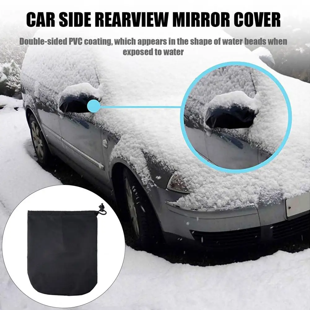 1 Pair Car Rearview Mirror Cover Oxford Cloth Drawstring Snow Sun Dust Protection Auto SUV Side Wing Mirror Guard Protector