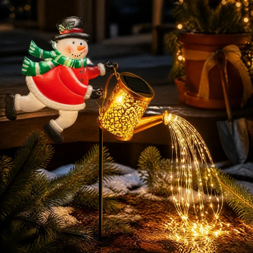 Solar Powered Christmas Solar Light Weather Resistant Waterproof Santa Claus Light Decorative Design LED Light
