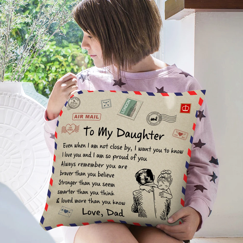 

Pillow Case Decorative Throw Pillowcase Home Cushion Pillow Cover Anniversary Gift for Mom Daughter Son Granddaughter Grandson