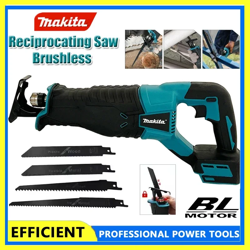 

Makita Brushless Reciprocating Saw Portable Cordless Power Tools with 4 Saw Blades Compatible with 20V 18V Battery