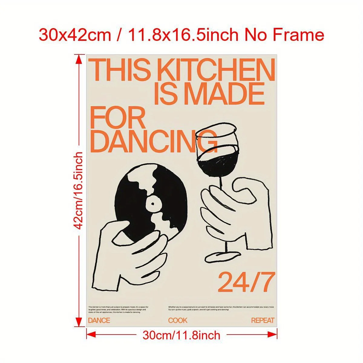Canvas Poster This Kitchen for Dancing Wall Art Wall Painting Bedroom Office Living Room Cafe Bar Wall Home and Dorm Decoration