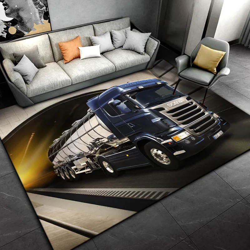 3D Scania Top Class Truck Cartoon Area Rug,Carpet Rug for Living Room Bedroom Sofa Doormat Decoration, pink room decor