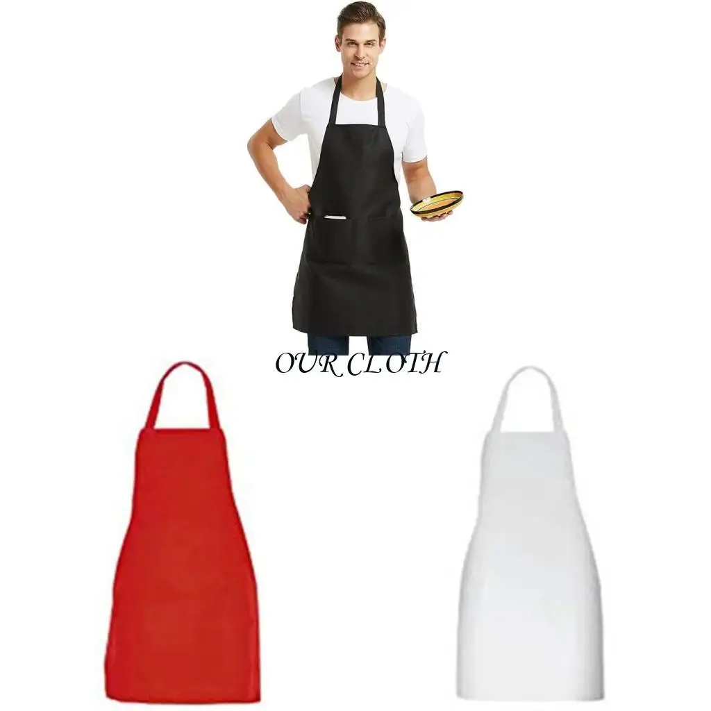 

Унисекс кухонный фартук регулируемый полиэфирный фартук с 2 карманными кулинарными фартуками y1ac