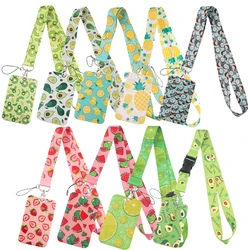 Green Fruit Lemon Credential Holder Pineapple Neck Strap Lanyards for Key ID Card Gym USB Badge Holder Keyring Accessories Gifts