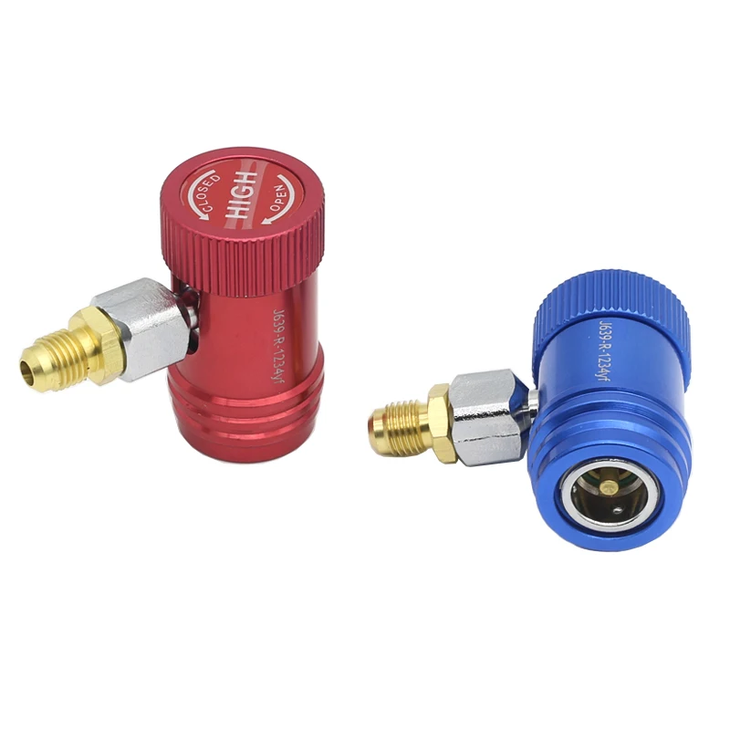 Konektor Cepat Standar AS R1234YF Tekanan Tinggi dan Rendah yang Dapat Disesuaikan untuk Peralatan Perawatan Mobil AC Mobil