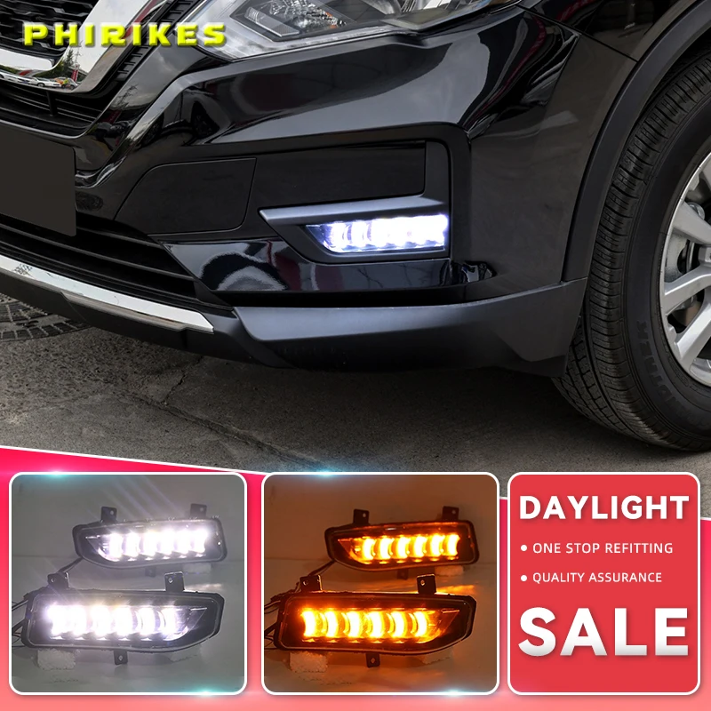 

2PCS LED Daytime Running Light For Nissan X-trail T32 Xtrail 2017 2018 2019 Waterproof ABS 12V Car DRL Fog Lamp Decoration