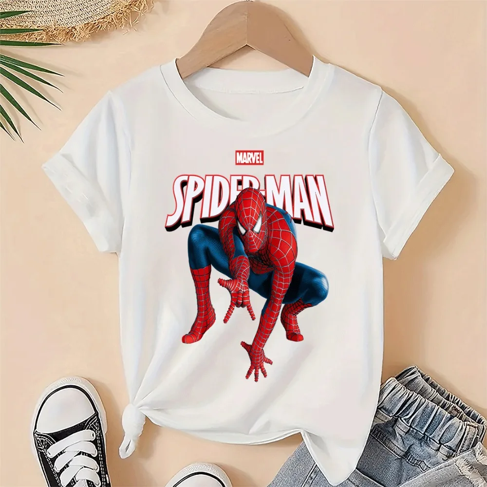 طفل صبي الكرتون تي شيرت 2025 فتاة الملابس سترة الأطفال تي شيرت الأطفال الفتيات الملابس مارفل سبايدرمان أطفال بنين أعلى #2