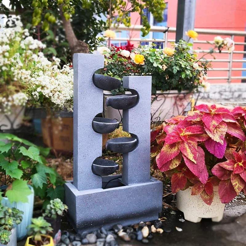 A Fountain multi-layer circulating water outdoor courtyard decoration, ground landscape, decorative water feature facilities