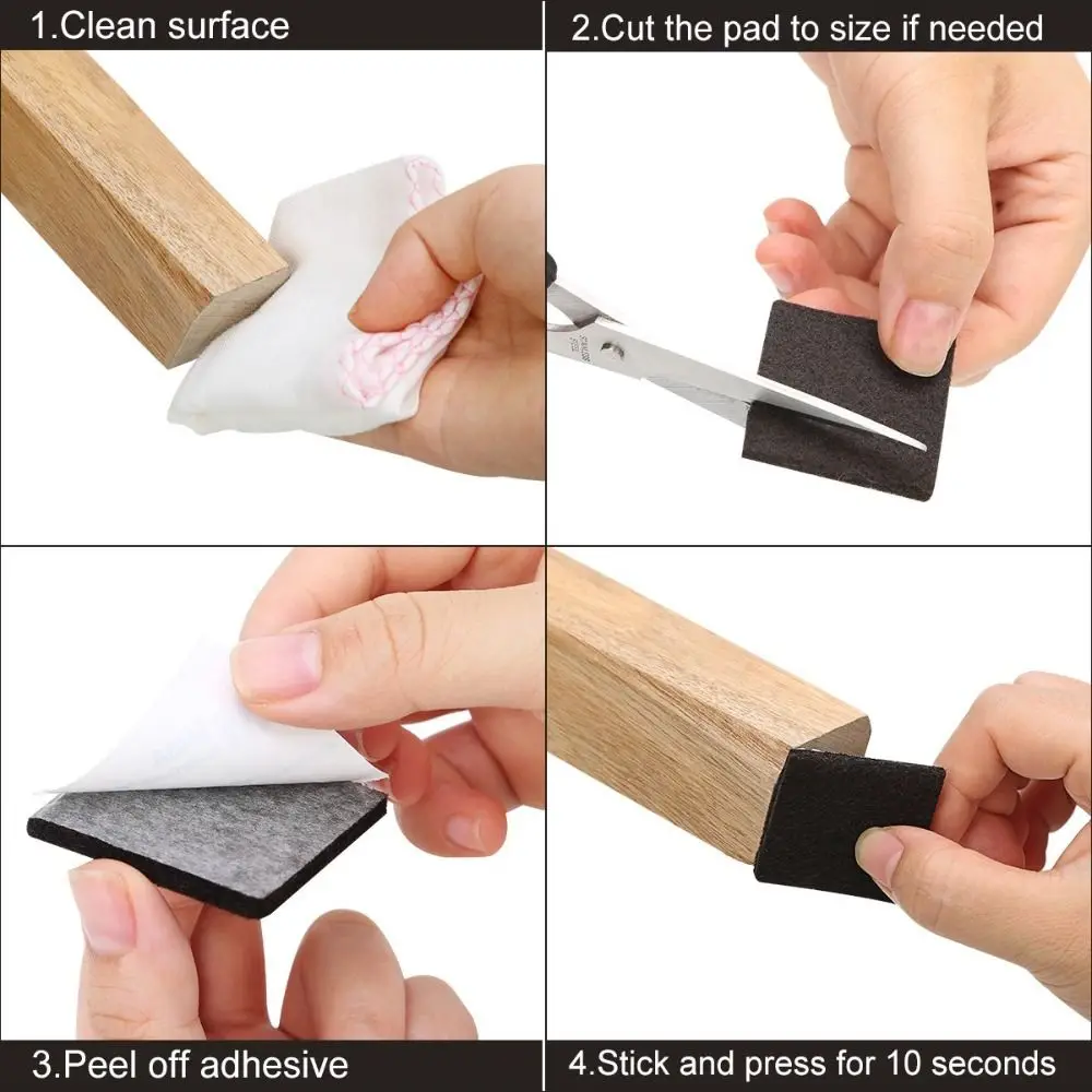 

136/300 Pcs Self Adhesive Furniture Pads Various Sizes Noise Reduction Felt Furniture Anti Scratch Floor Protectors Cabinet Door