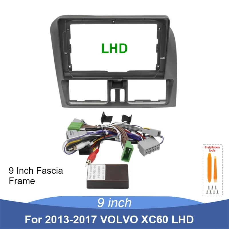 9 Inch Car Stereo Fascia Frame For Volvo XC60 2013-2017 LHD Android Radio Installation Kit Support CANBUS