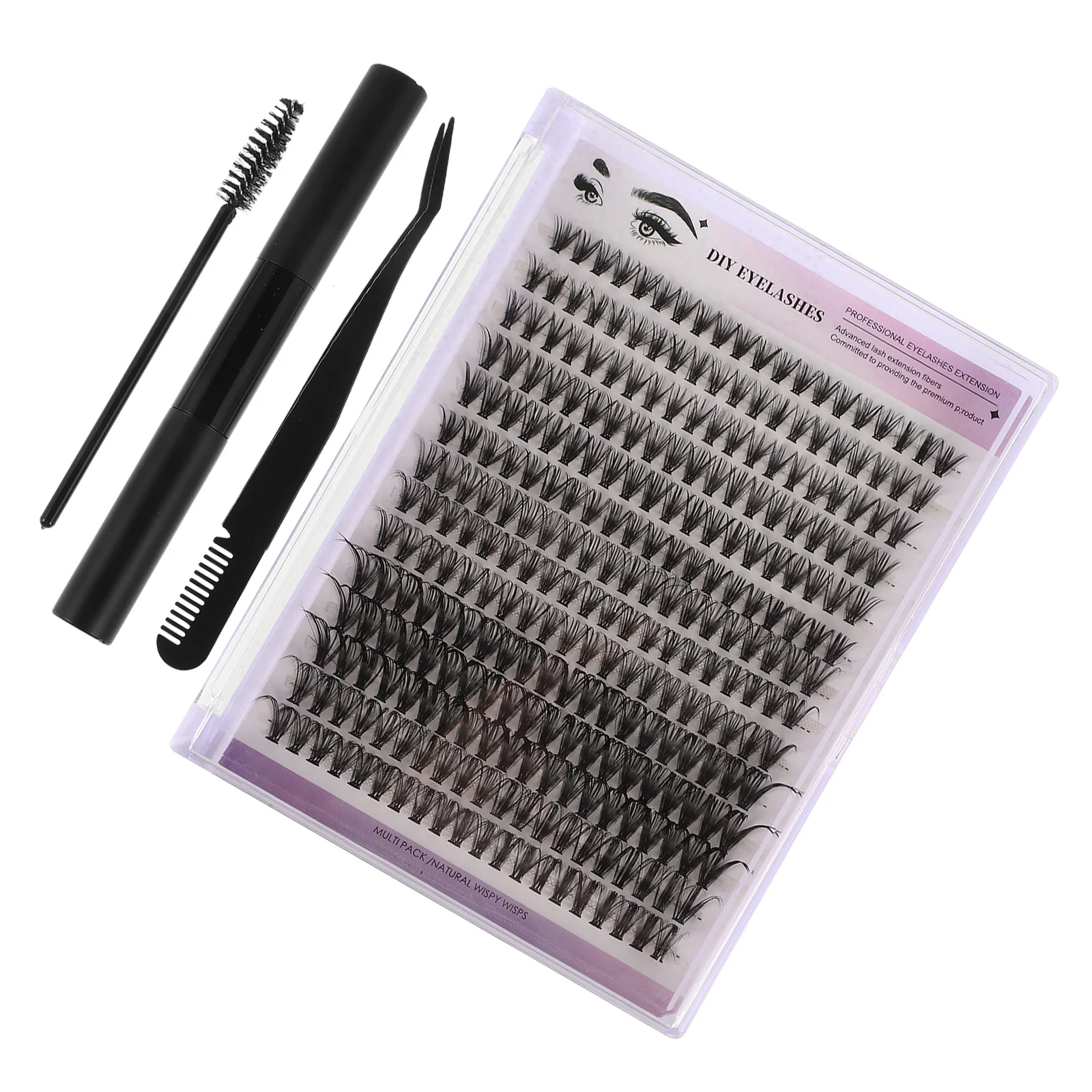 1 Juego de Kit de pestañas postizas Diy, extensiones de pestañas, removedor de sello adhesivo, pinzas para uso doméstico, maquillaje de autoaplicación