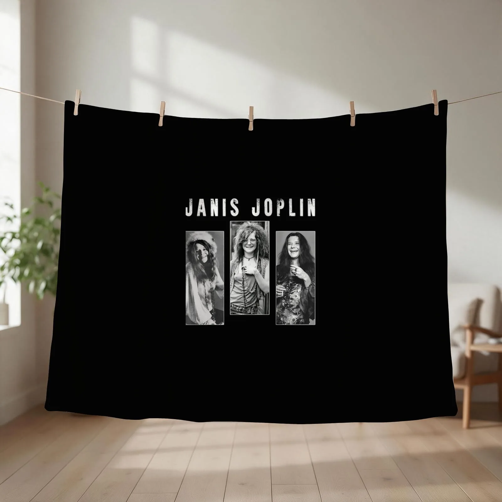 Vinagge Janis-Joplin art Throw Blanket couch cozy soft plush fuzzy picnic outdoor blanket